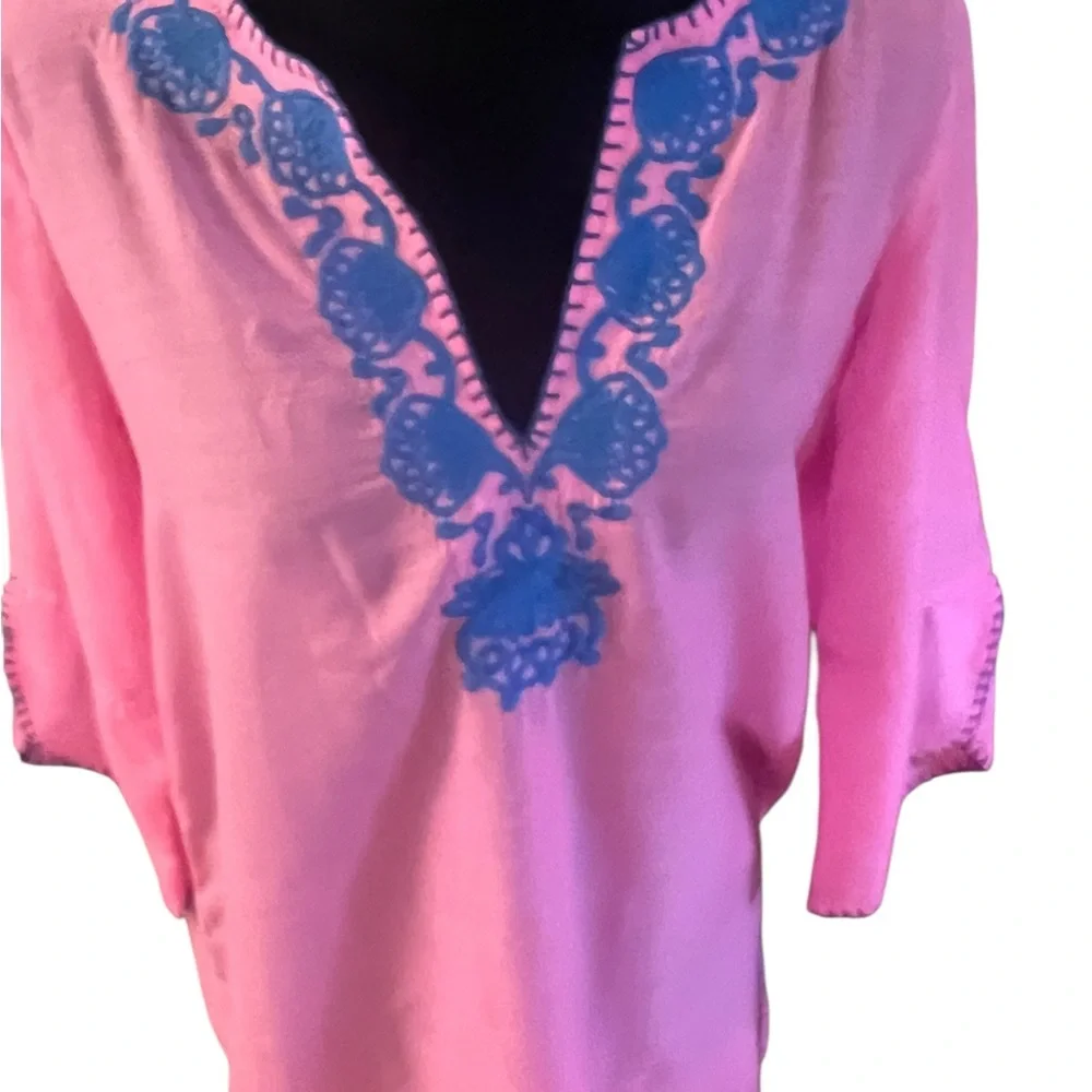 Lilly Pulitzer Piet Pink Beach coverup tunic like-new sz XS - Picture 2 of 9